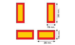 Four Trailer Marker Boards Rear Reflecting & Fluorescent REG ECE70 285MM X 196MM