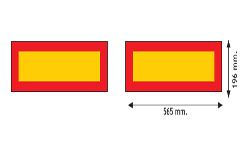 Pair Trailer Marker Boards Rear Reflecting & Fluorescent REG ECE70 565MM X 196MM