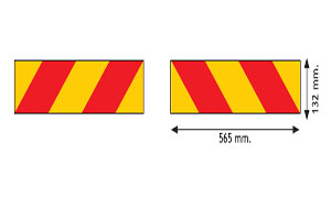 Pair Truck Marker Boards Rear Reflecting & Fluorescent REG ECE70 565MM X 132MM