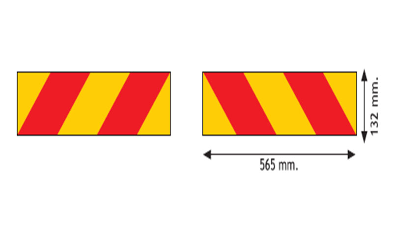 Pair Truck Marker Boards Rear Reflecting & Fluorescent REG ECE70 565MM X 132MM