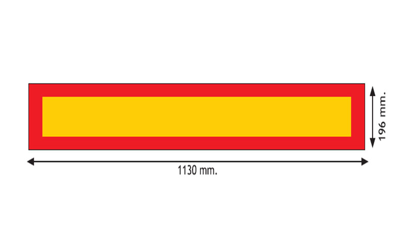 Trailer Marker Board Rear Reflecting & Fluorescent REG ECE70 1130MM X 196MM