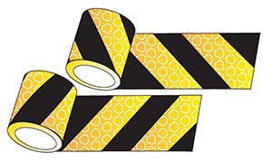 Yellow/Black Reflective Container Tape