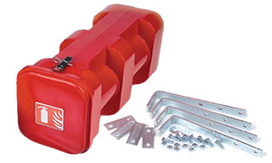 Red Top Loading Fire Extinguisher Box With Universal Fixing Kit