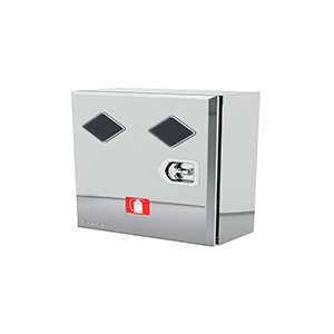 Bright Stainless Steel Front Loading Double Fire Extinguisher Box