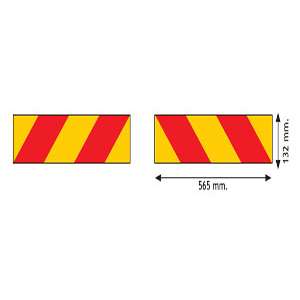 Pair Truck Marker Boards Rear Reflecting & Fluorescent REG ECE70 565MM X 132MM