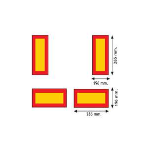 Four Trailer Marker Boards Rear Reflecting & Fluorescent REG ECE70 285MM X 196MM