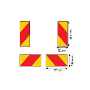 Four Truck Marker Boards Rear Reflecting & Fluorescent REG ECE70 285MM X 132MM