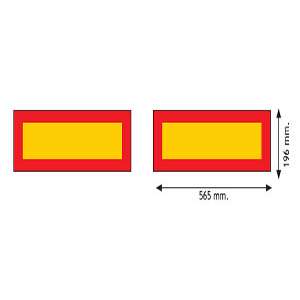 Pair Trailer Marker Boards Rear Reflecting & Fluorescent REG ECE70 565MM X 196MM